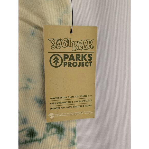 NWT Parks Project X Yogi Bear Leave It Better Graphic Tie-Dye Tee in Sage sz L - Picture 4 of 6